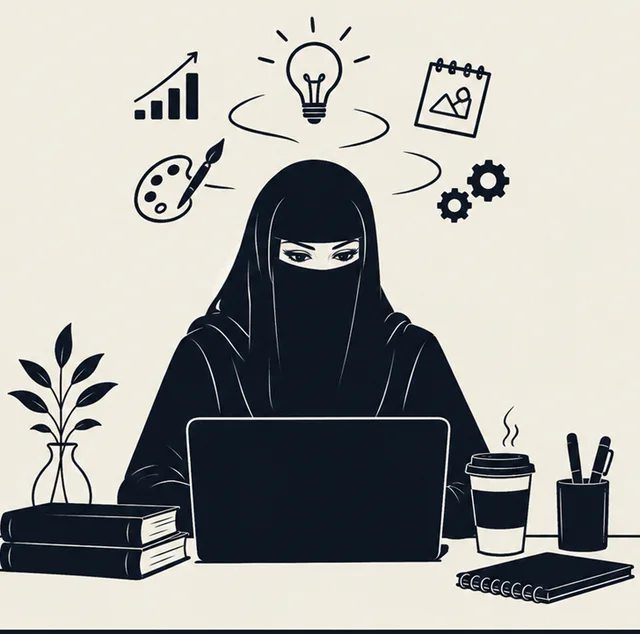 رسم توضيحي لـآمنة محمد من فريق آثار ميديا