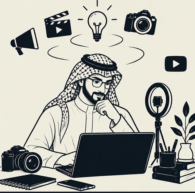 رسم توضيحي لـإياد الحربي من فريق آثار ميديا