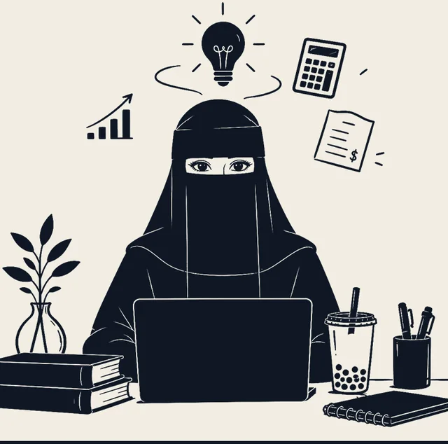 رسم توضيحي لـشهد المرير، مديرة الحسابات